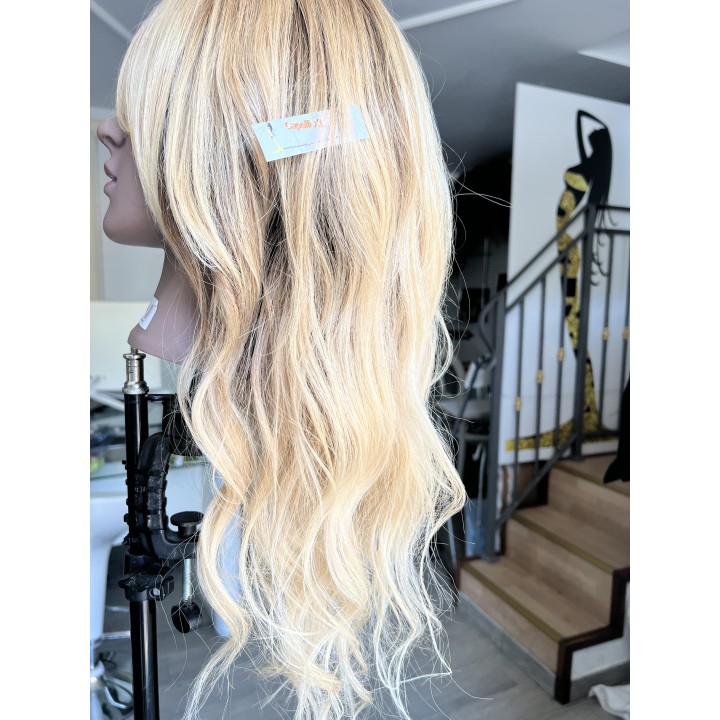 Parrucca 100%  capelli veri remy Europei Taglio scalato Biondo Mesches