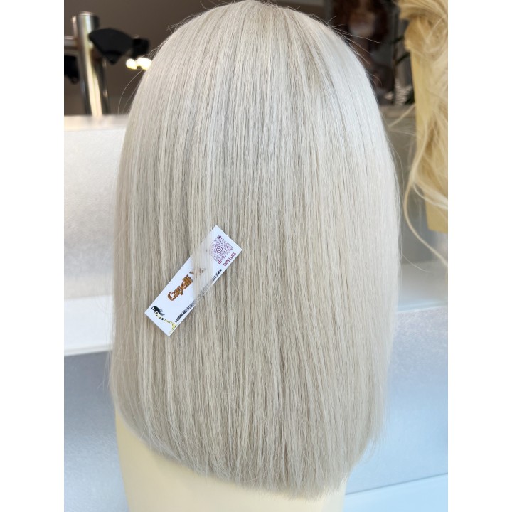 Parrucca liscia capelli veri Remy Europei Colore biondo platino freddo