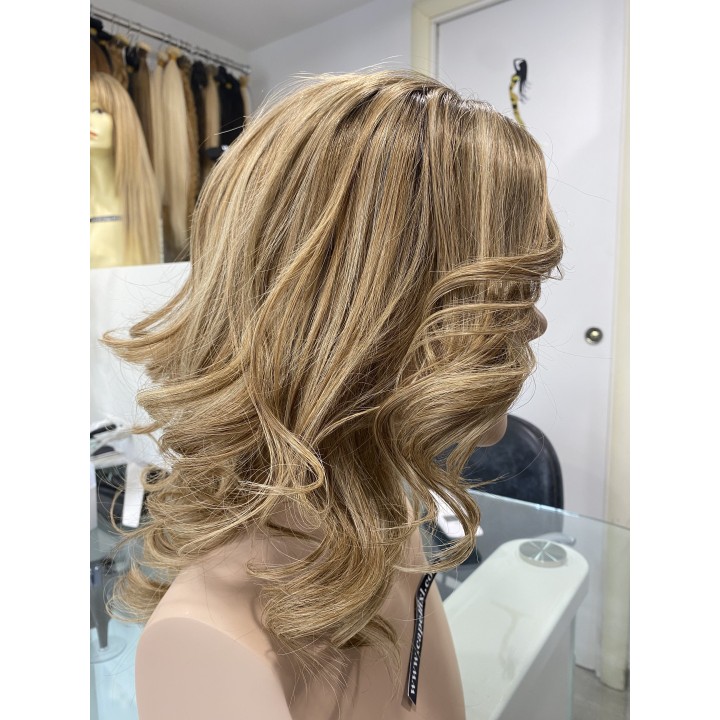 Parrucca con frangia capelli veri Remy Europei Colore biondo chiaro