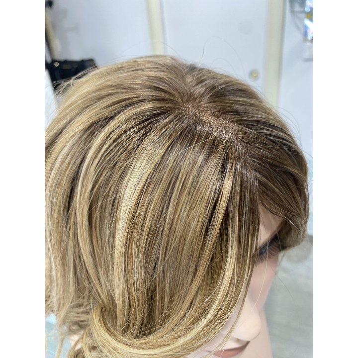 Parrucca con frangia capelli veri Remy Europei Colore biondo chiaro