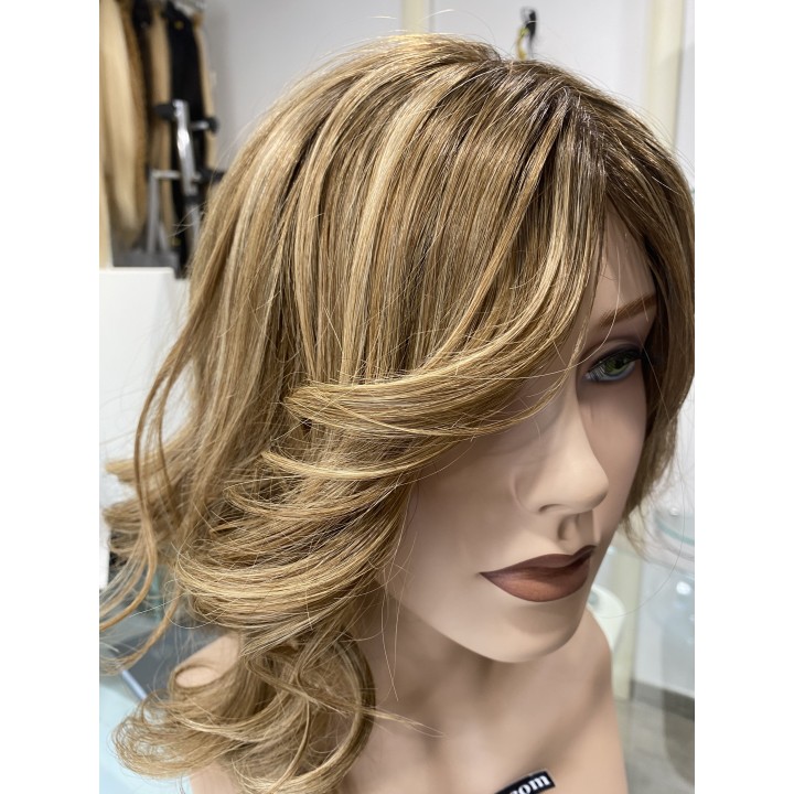 Parrucca con frangia capelli veri Remy Europei Colore biondo chiaro