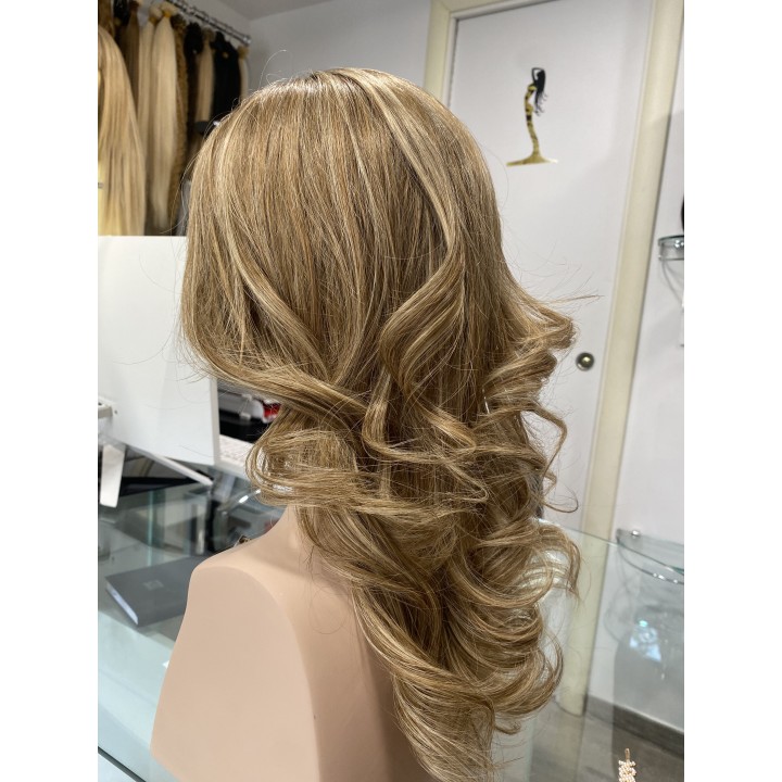 Parrucca con frangia capelli veri Remy Europei Colore biondo chiaro