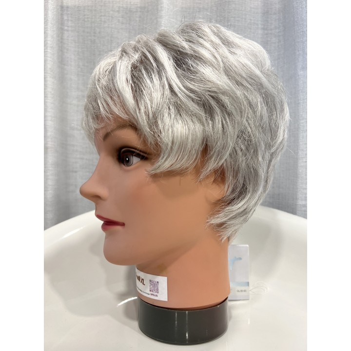 Parrucca Sintetica Taglio Corto capelli grigi Luminoso parrucca capelli xl