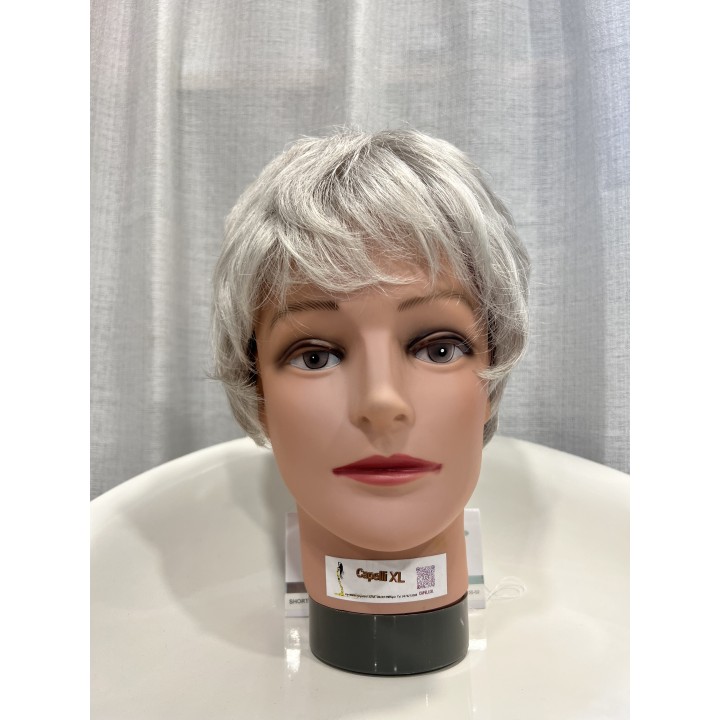 Parrucca Sintetica Taglio Corto capelli grigi Luminoso parrucca capelli xl