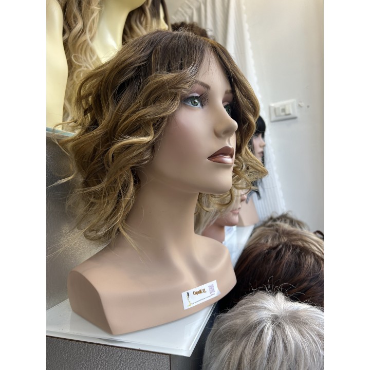 Parrucca biondo scuro corta capelli veri