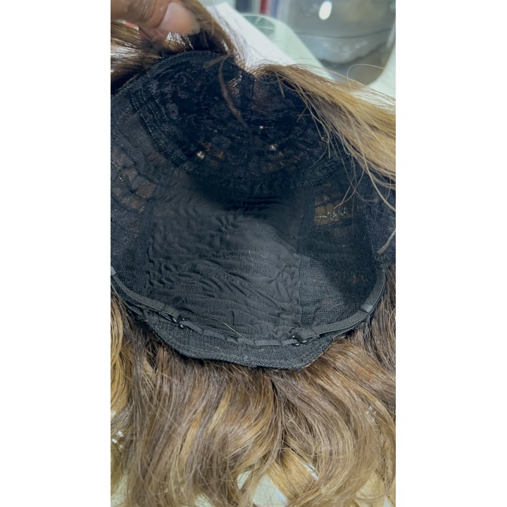 Parrucca capelli veri remy Colore balayage biondo con effetto ricrescita