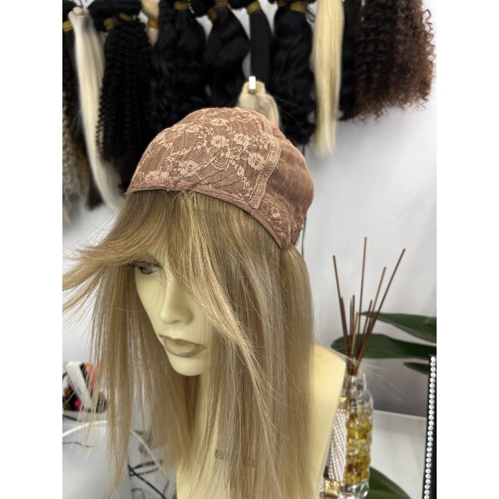 Parrucca con frangia 100%  capelli veri remy umani