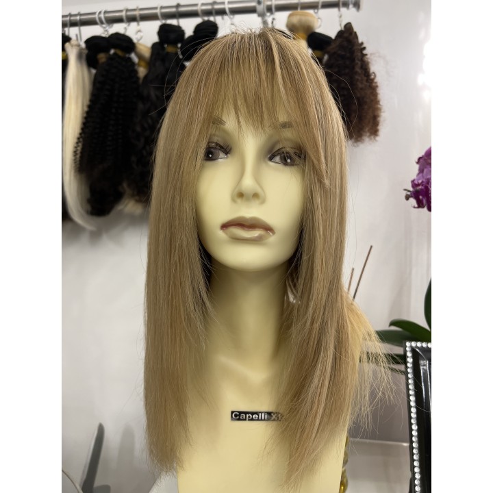Parrucca con frangia 100%  capelli veri remy umani