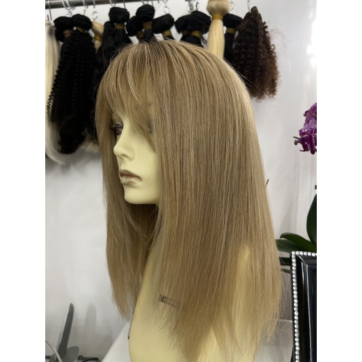 Parrucca con frangia 100%  capelli veri remy umani
