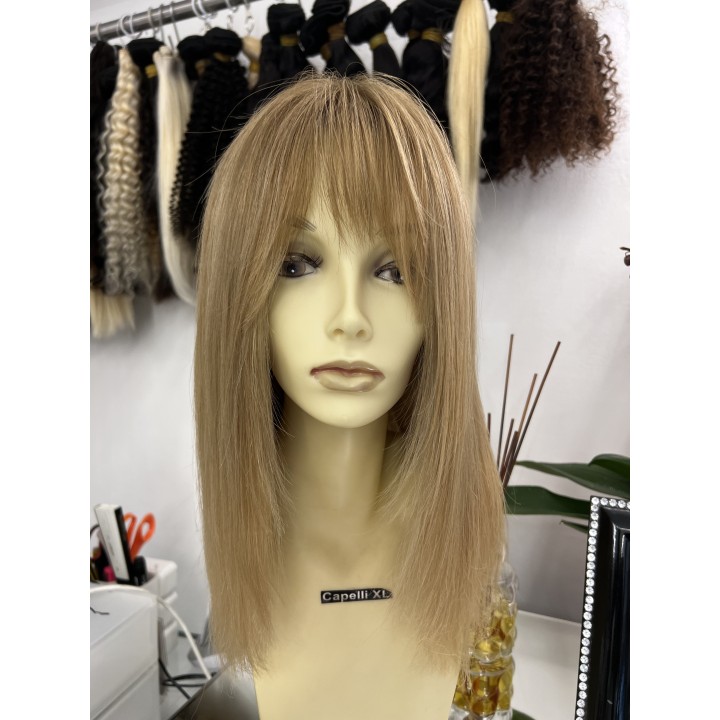 Parrucca con frangia 100%  capelli veri remy umani