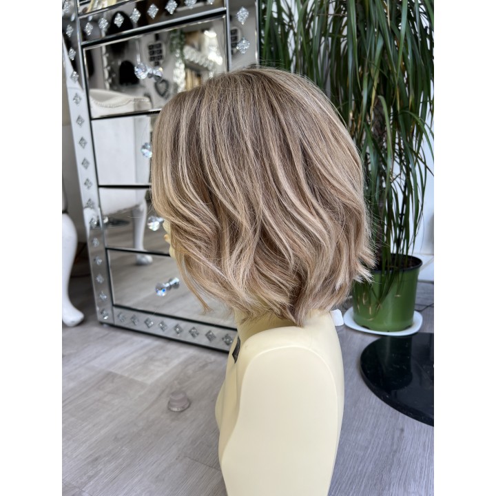Parrucca Norin: Capelli Veri Remy Biondo Chiarissimo, Taglio Scalato