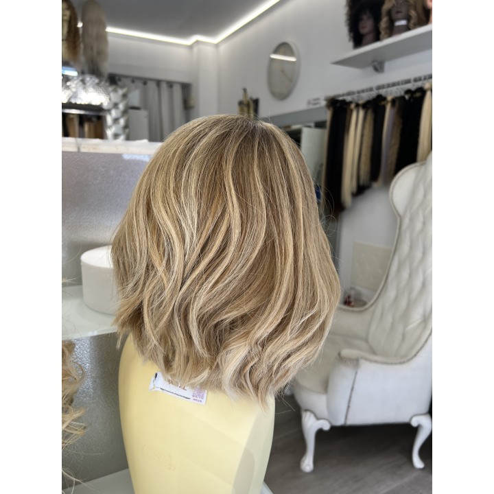 Parrucca Norin: Capelli Veri Remy Biondo Chiarissimo, Taglio Scalato