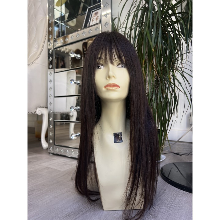 Parrucca di capelli veri renmy con frangia Capelli lunghi