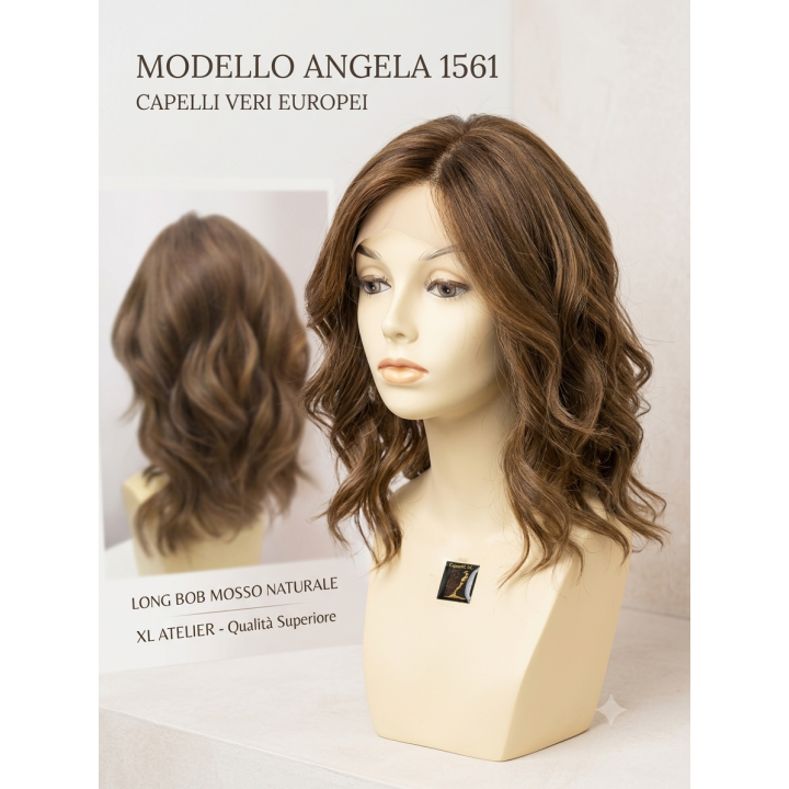 Parrucca Angela XL 1561 | Capelli Veri Europei Castano chiaro