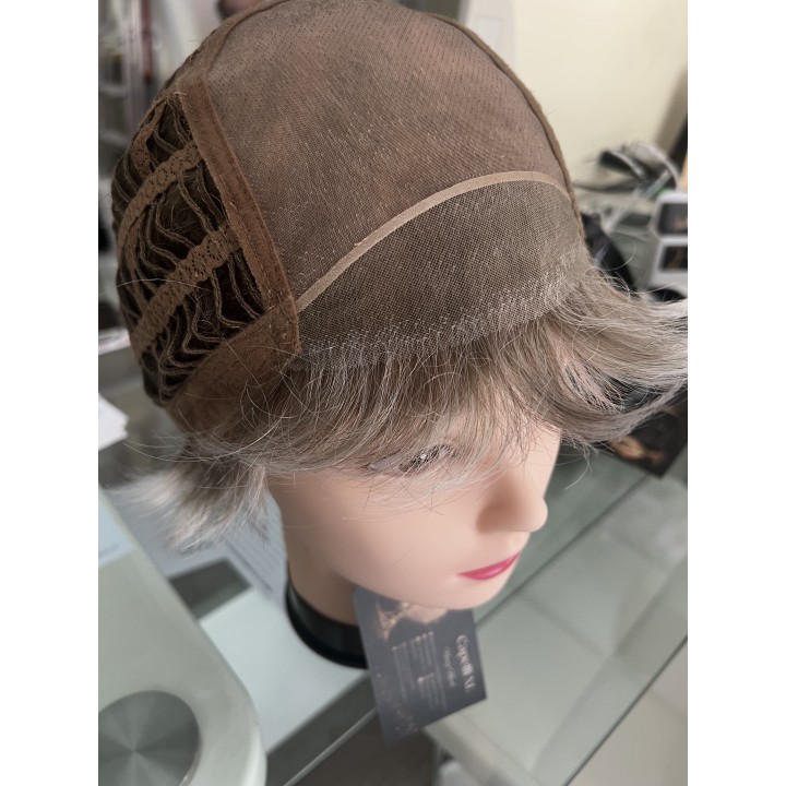Parrucca Sintetica Mono Lace - Taglio Corto Grigio Argento