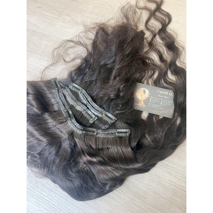 Fascia con Clip Capelli Scuri Premium | Capelli XL