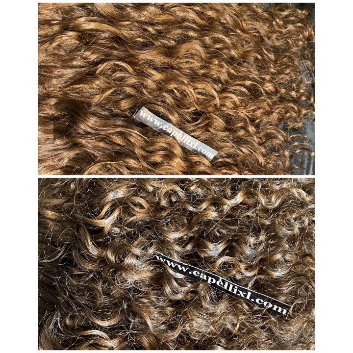 Ciocche Ricci XL Premium Biondo Naturale 1607 | Cheratina o Micro-ring | Capelli XL
