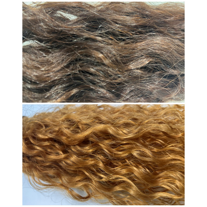 Ciocche Ricci XL Premium Biondo Naturale 1607 | Cheratina o Micro-ring | Capelli XL