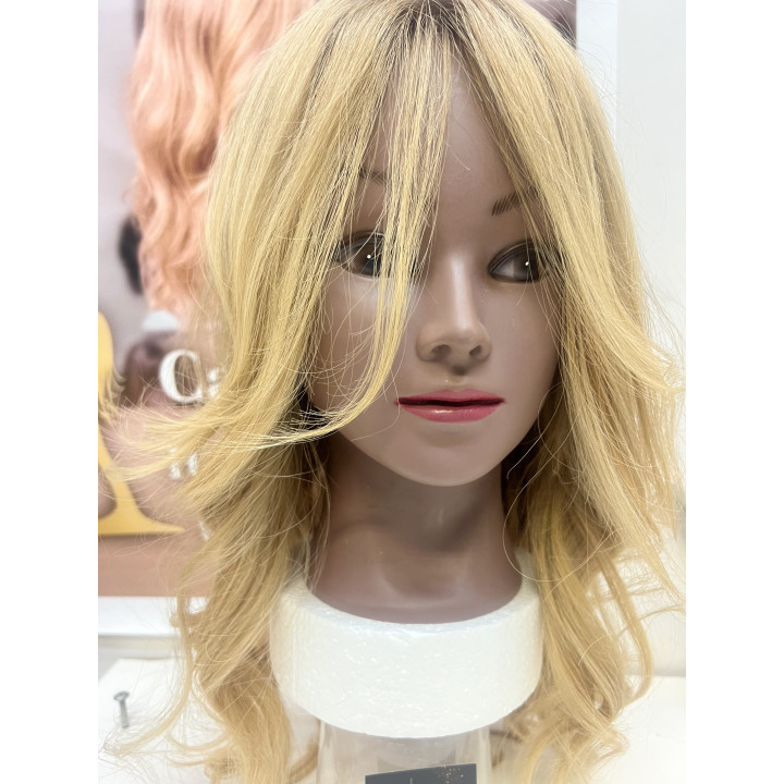 Mezza Parrucca Toupet Infoltitore Biondo 1634 con clip capelli veri remy