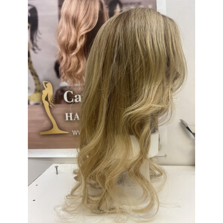 Mezza Parrucca Toupet Infoltitore Biondo 1634 con clip capelli veri remy
