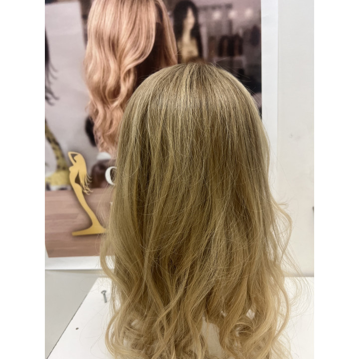 Mezza Parrucca Toupet Infoltitore Biondo 1634 con clip capelli veri remy