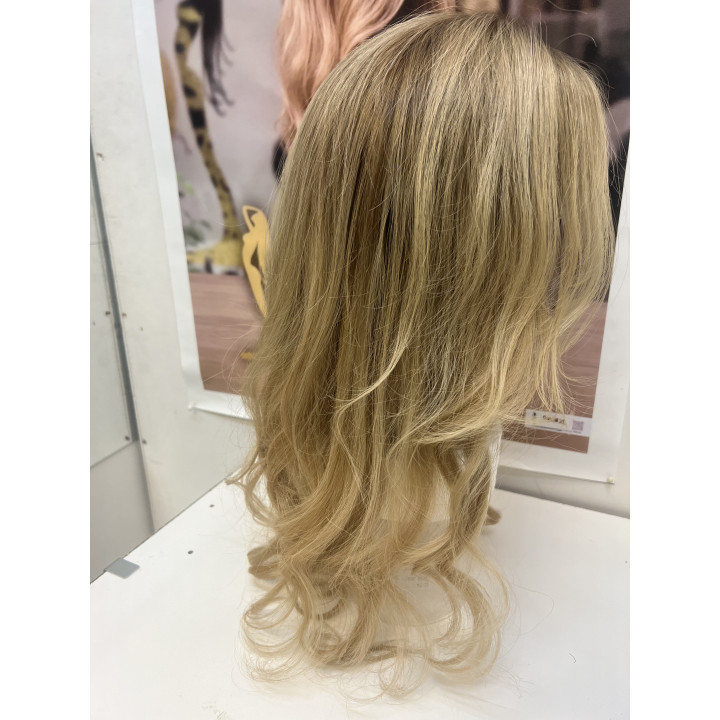 Mezza Parrucca Toupet Infoltitore Biondo 1634 con clip capelli veri remy