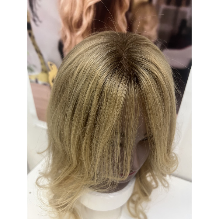 Mezza Parrucca Toupet Infoltitore Biondo 1634 con clip capelli veri remy