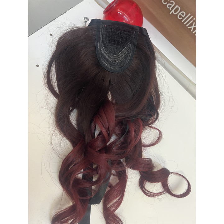 Coda di Capelli Veri Rosso Rubino Sfumato Capelli XL