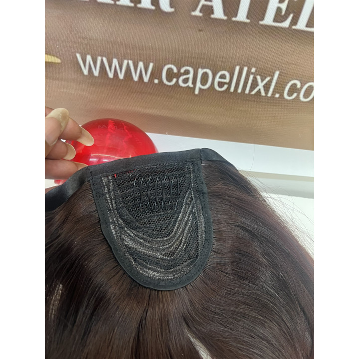 Coda di Capelli Veri Rosso Rubino Sfumato Capelli XL