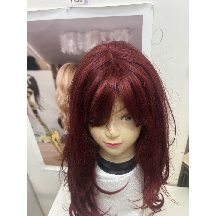 Parrucca Sintetica Rossa 666 Lunga 65 cm con Frangia – Halloween 1666