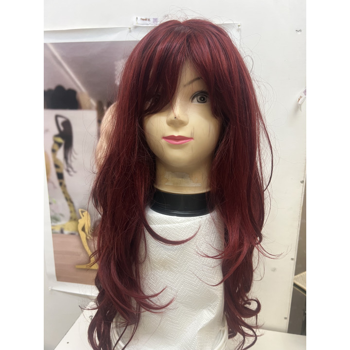 Parrucca Sintetica Rossa 666 Lunga 65 cm con Frangia – Halloween 1666
