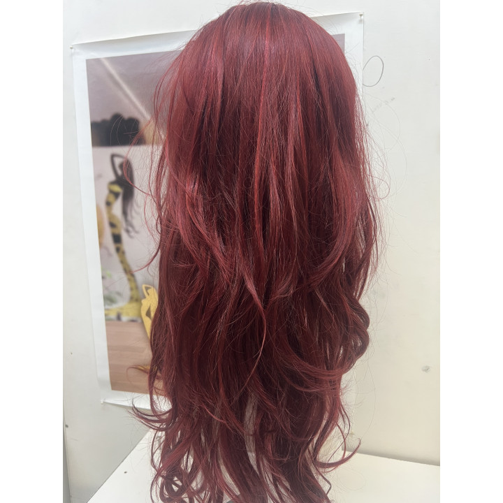 Parrucca Sintetica Rossa 666 Lunga 65 cm con Frangia – Halloween 1666
