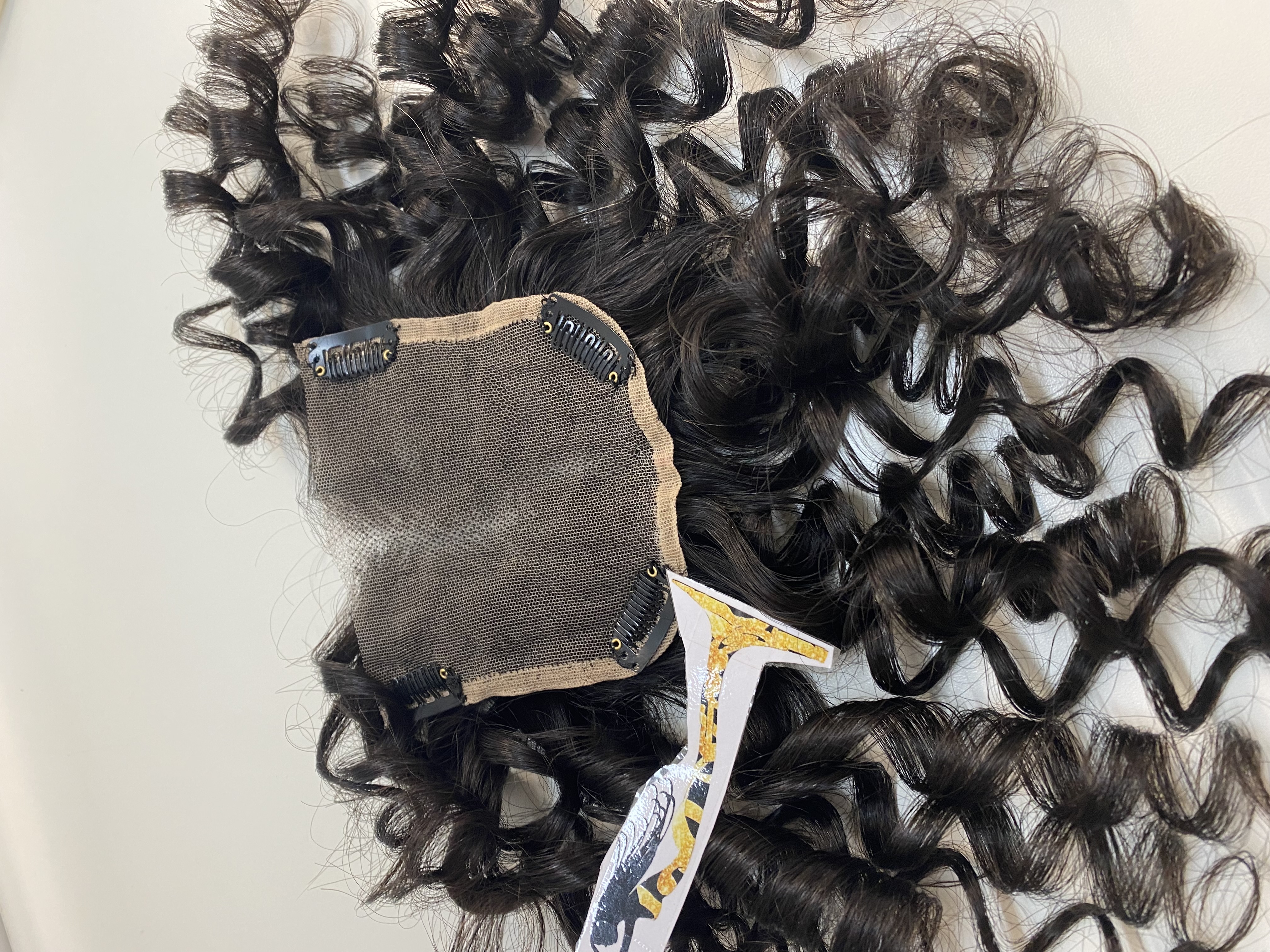 Piccolo toupet Chiusura Top closure di capelli veri remy  brasiliani mosso naturale o riccio naturale
