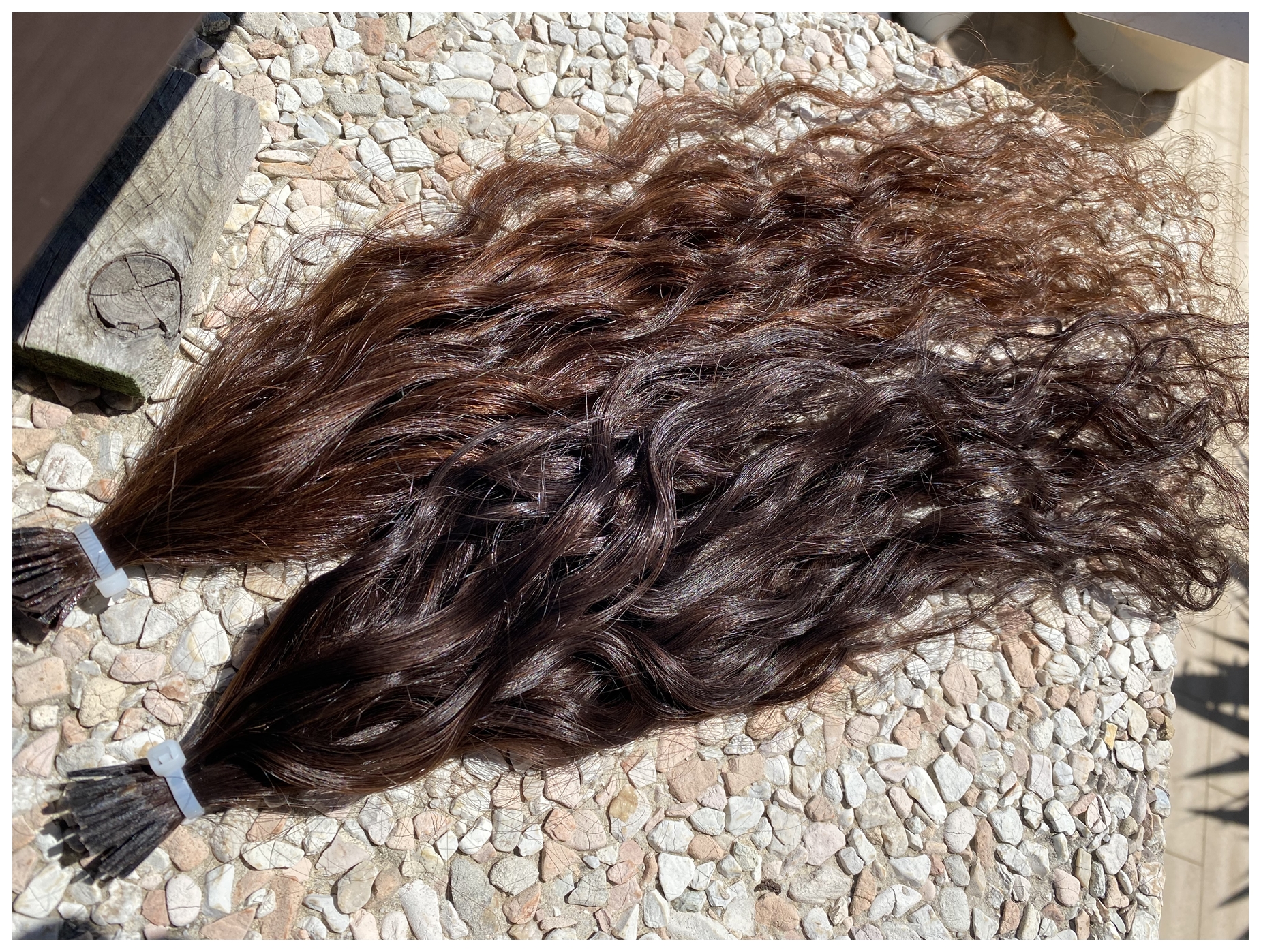 Ciocche ricce di capelli veri remy con cheratina colore balayage