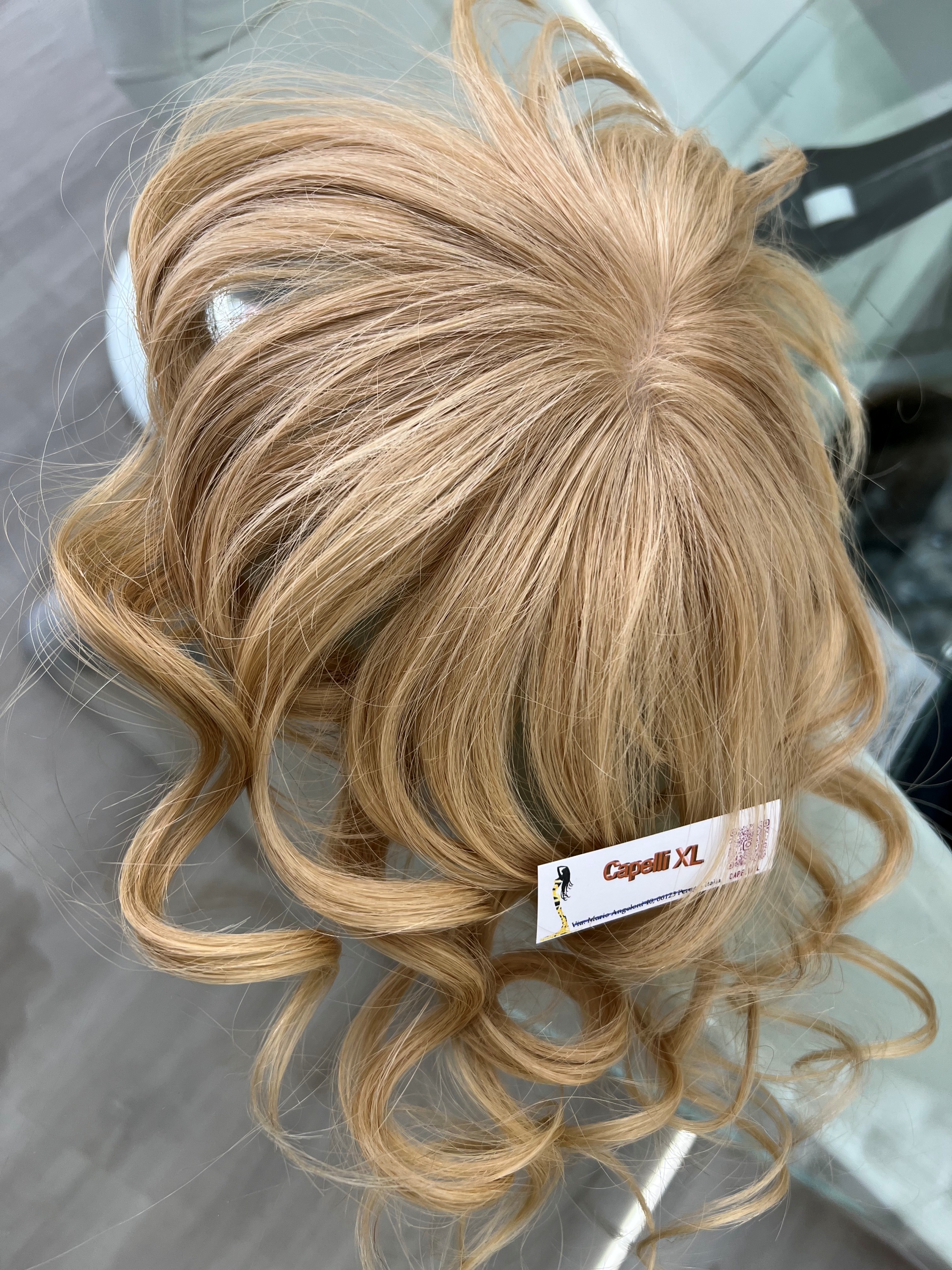 Toupet Ciuffo, Frangetta Bionda con clip capelli veri remy Europei