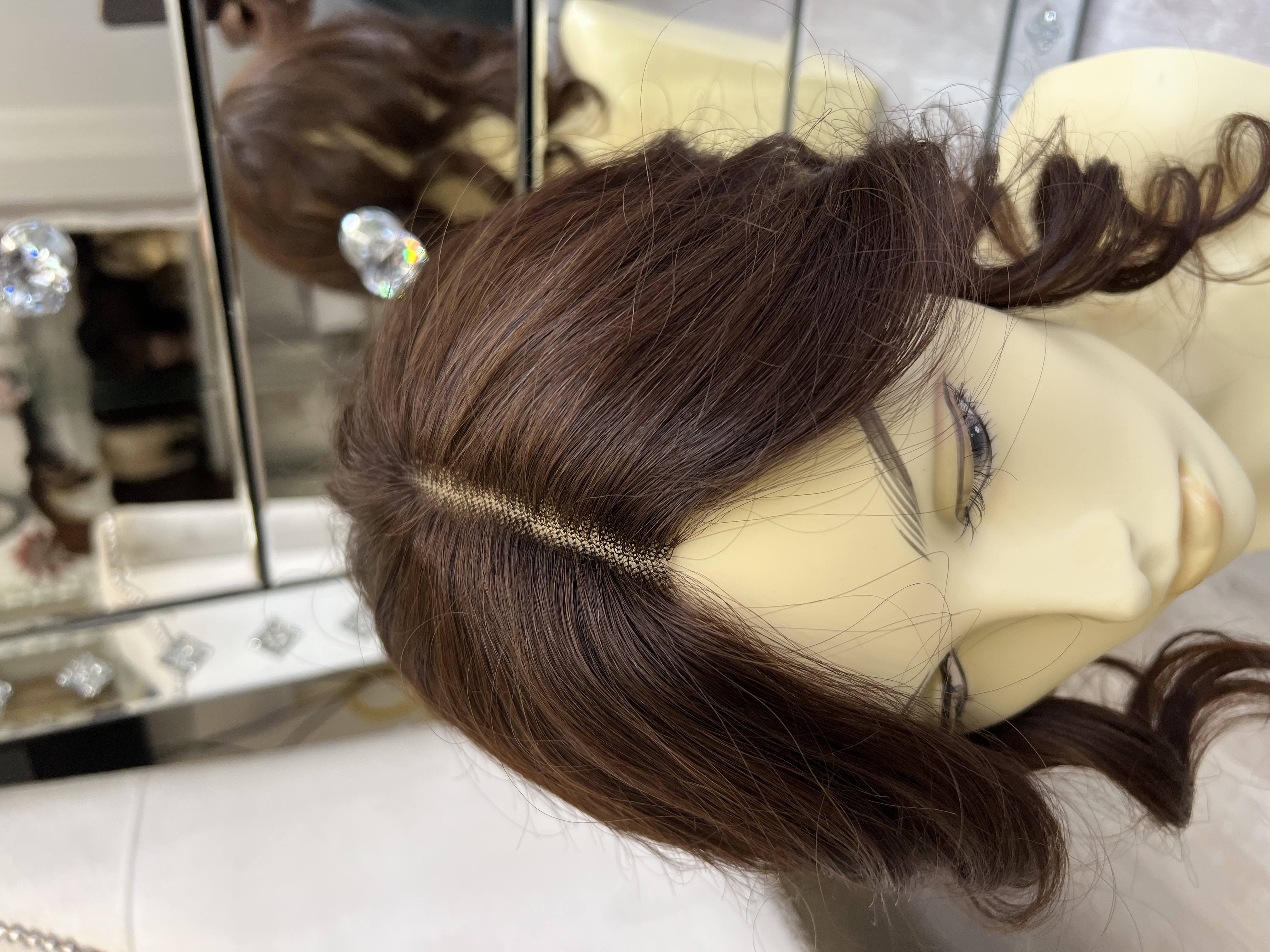 Toupet calotta con clip capelli veri remy misura calotta 14x16cm