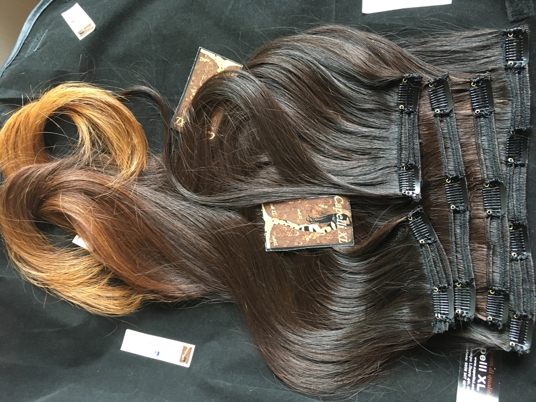 Extension con clip, capelli lunghissimi Capelli veri Remy Indiani Colore biondo sfumato Balayage