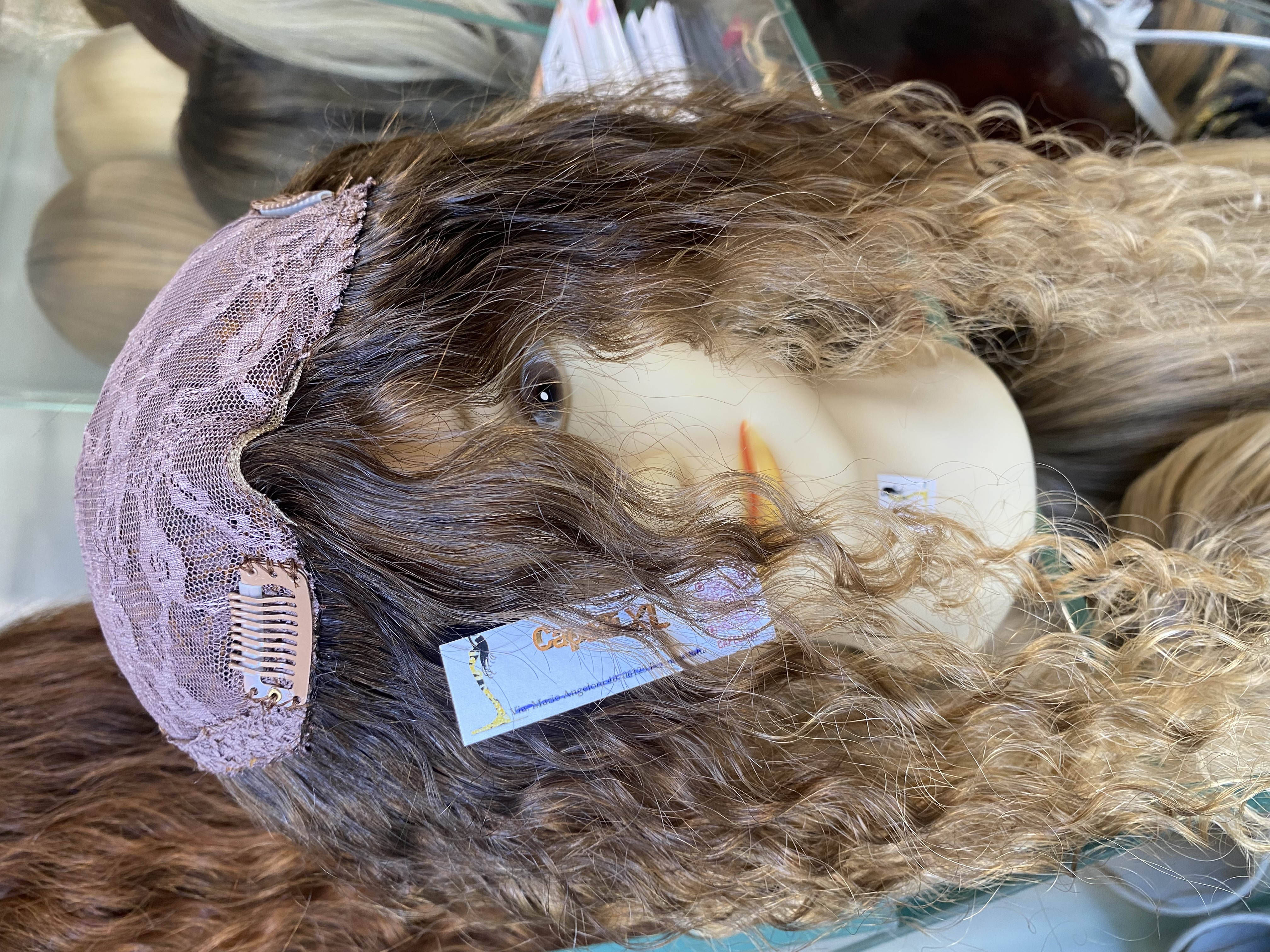 Toupet Calotta capelli Ricci Balayage Biondo Chiarissimo – Capelli Veri Remy Brasiliani da usare come infoltitore 