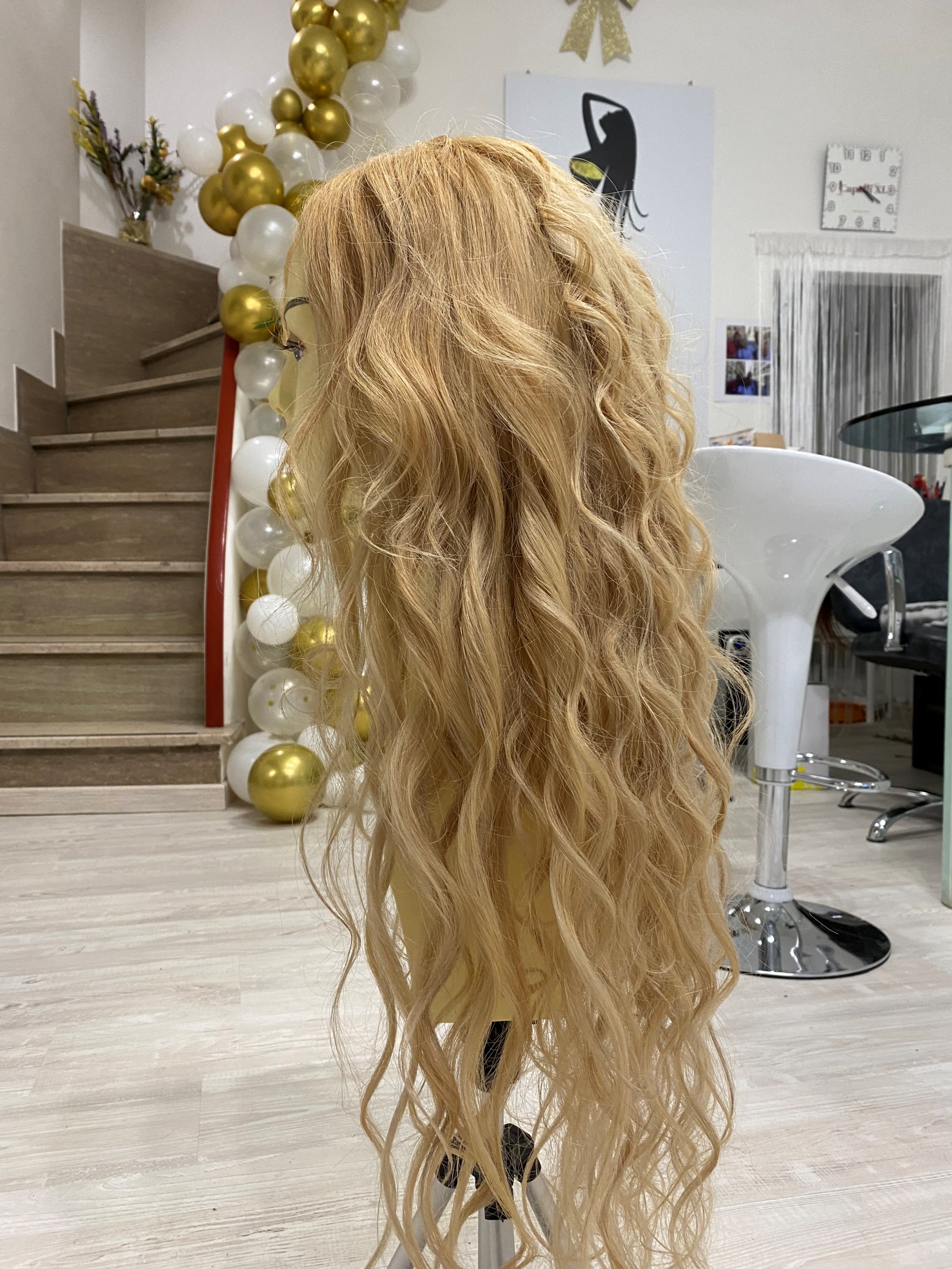Parrucca Capelli veri remy biondo dorato capelli lunghi fino a 90cm