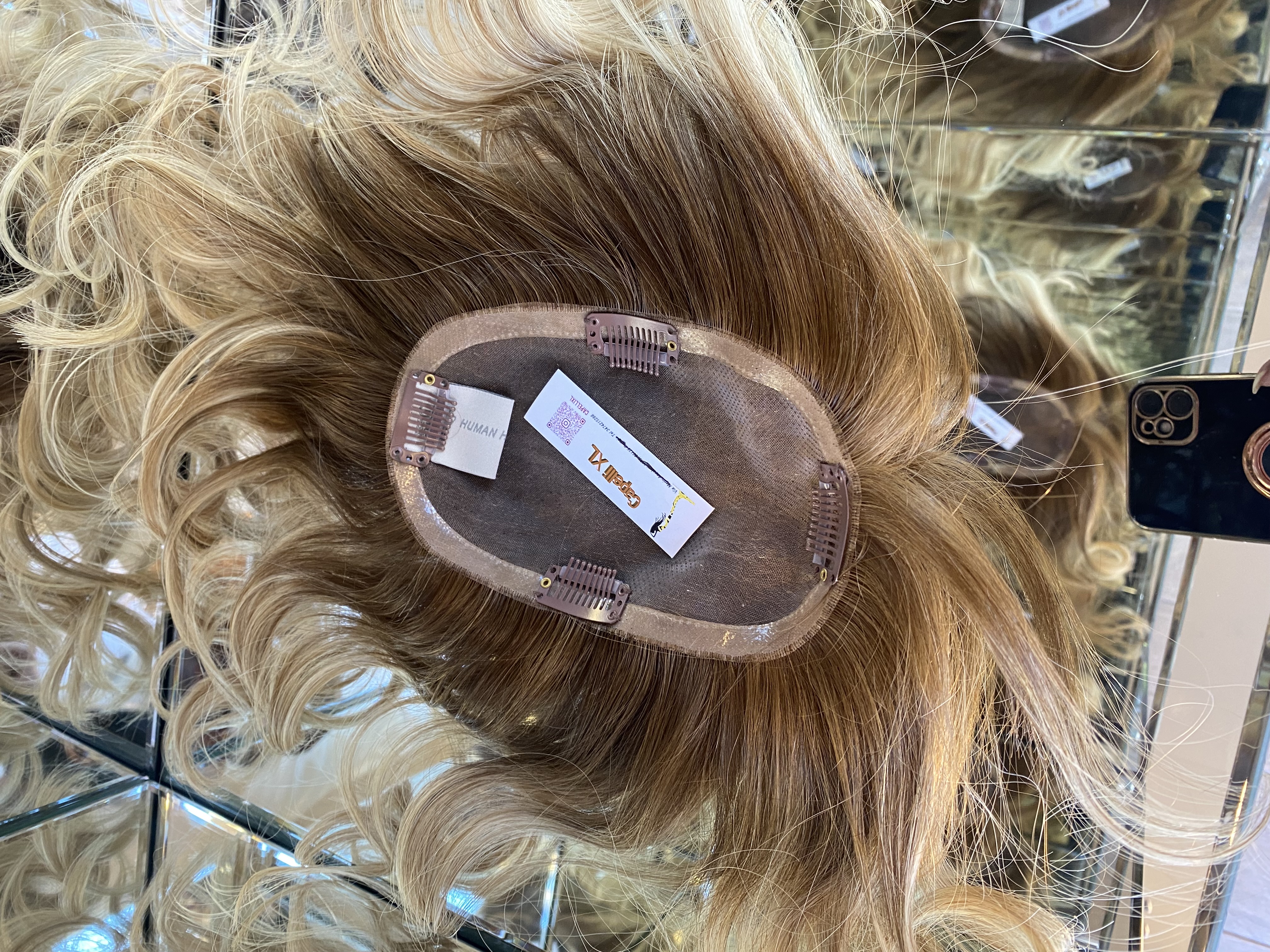 Topper per diradamento, alopecia  Tuopet di capelli europei con clip silk toupet  capelli veri remy